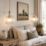 Billie Modern Ribbed Glass Carafe Pendant Light
