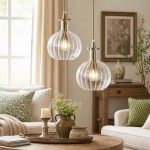 Billie Modern Ribbed Glass Carafe Pendant Light
