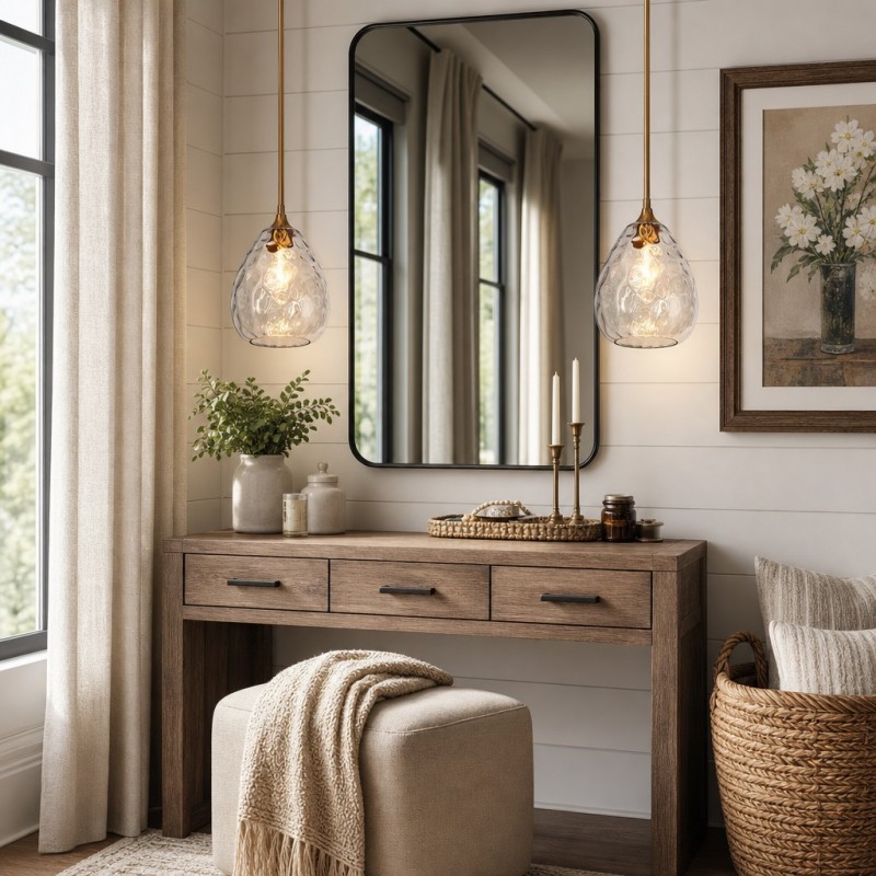 Goad Modern Teardrop Ripple Glass Pendant Light