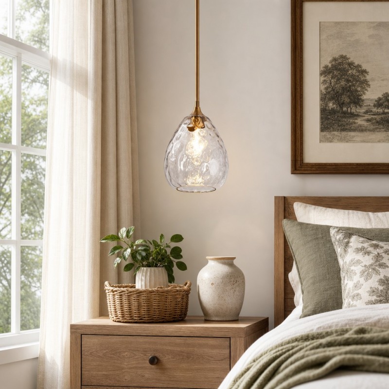 Goad Modern Teardrop Ripple Glass Pendant Light