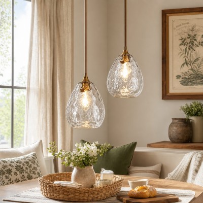Goad Modern Teardrop Ripple Glass Pendant Light