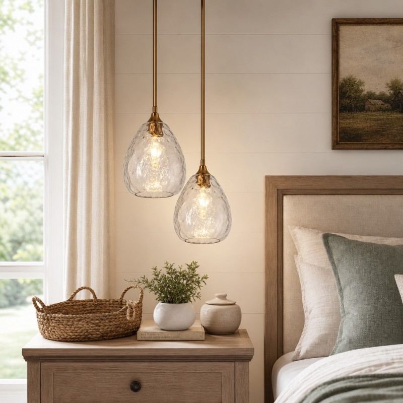 Goad Modern Teardrop Ripple Glass Pendant Light