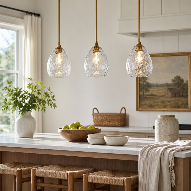 Goad Modern Teardrop Ripple Glass Pendant Light