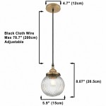 Meliora Rustic Ribbed Glass Globe Pendant Light