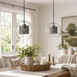 Linc Contemporary Globe Clear Glass Metal Pendant Light