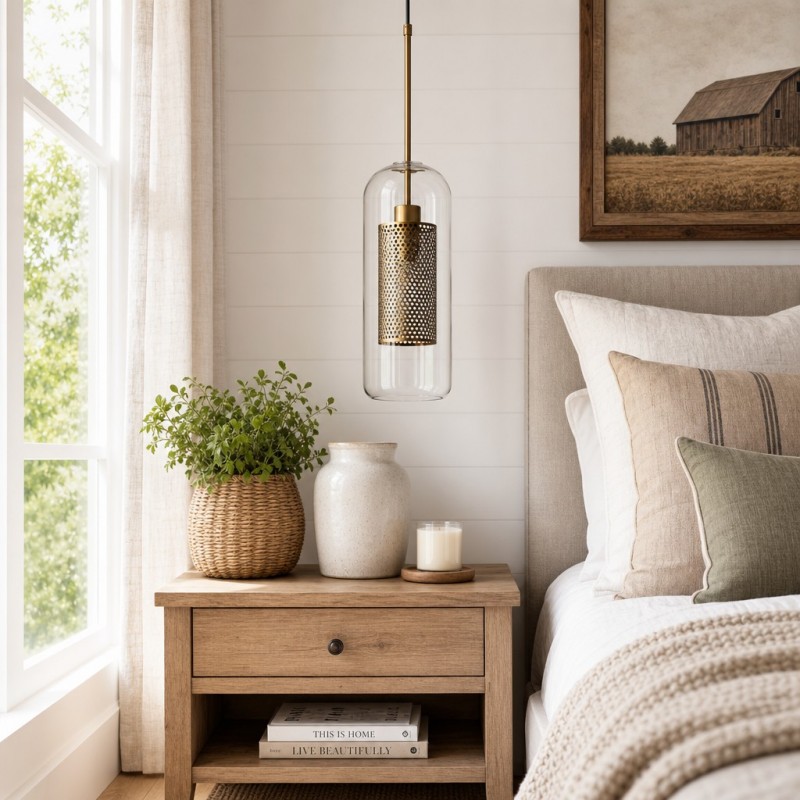 Linc Contemporary Globe Clear Glass Metal Pendant Light