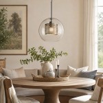 Linc Contemporary Globe Clear Glass Metal Pendant Light