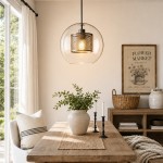 Linc Contemporary Globe Clear Glass Metal Pendant Light