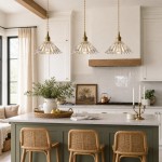 Fyron Retro Clear Brass Glass Pleated Pendant Light
