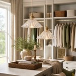 Fyron Retro Clear Brass Glass Pleated Pendant Light