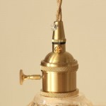 Fyron Retro Clear Brass Glass Pleated Pendant Light