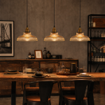 Aevia Vintage Transparent Striped Glass Pendant Light
