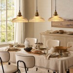 Aevia Vintage Transparent Striped Glass Pendant Light