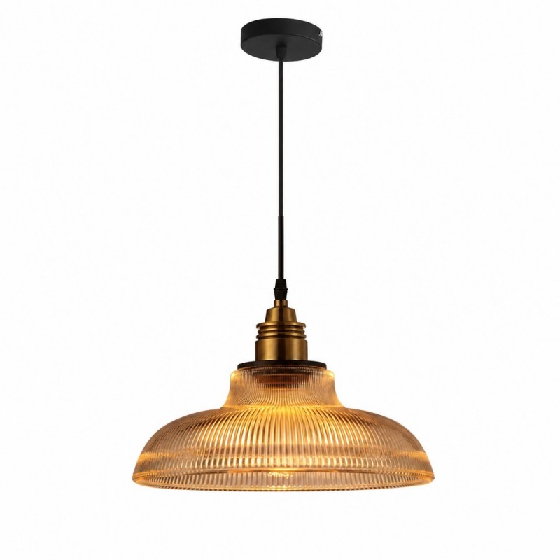 Aevia Vintage Transparent Striped Glass Pendant Light
