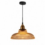 Aevia Vintage Transparent Striped Glass Pendant Light