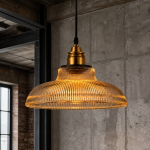 Aevia Vintage Transparent Striped Glass Pendant Light