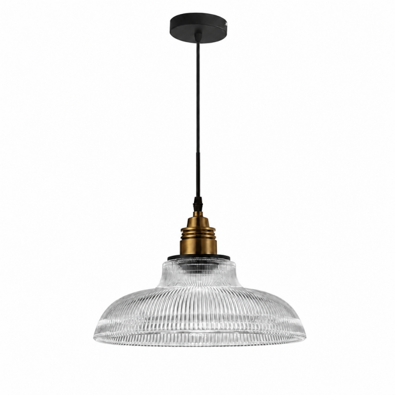 Aevia Vintage Transparent Striped Glass Pendant Light