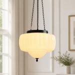 Derwent Bauhaus Cream Yellow Glass Pendant Light