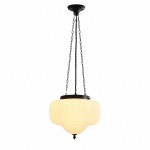 Draxor White Milk Glass Pumpkin Pendant Light