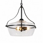 Florentine Rustic Brass Dome Clear Glass Pendant Light