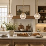 Hana Farmhouse Ribbed Glass Globe Pendant Light