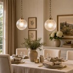 Hana Farmhouse Ribbed Glass Globe Pendant Light
