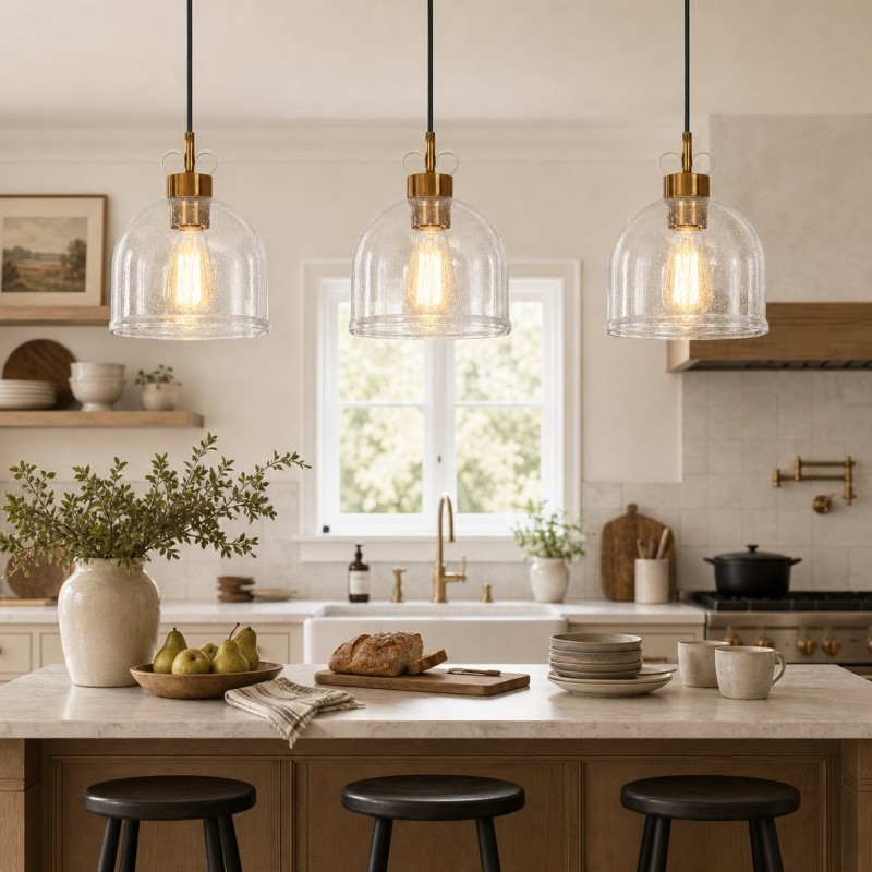Kian Modern Seedy Glass Pendant Light