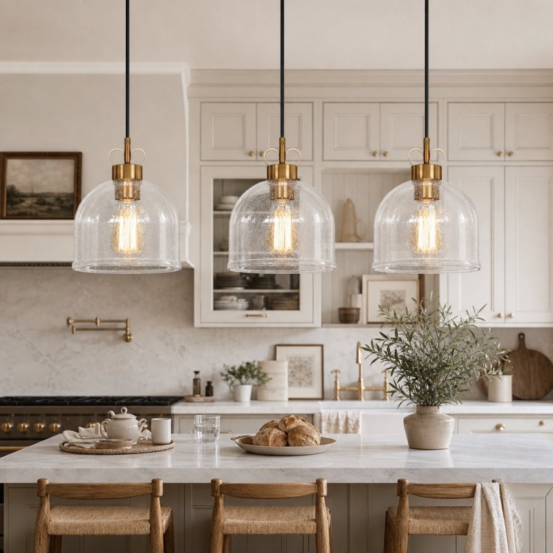 Kian Modern Seedy Glass Pendant Light