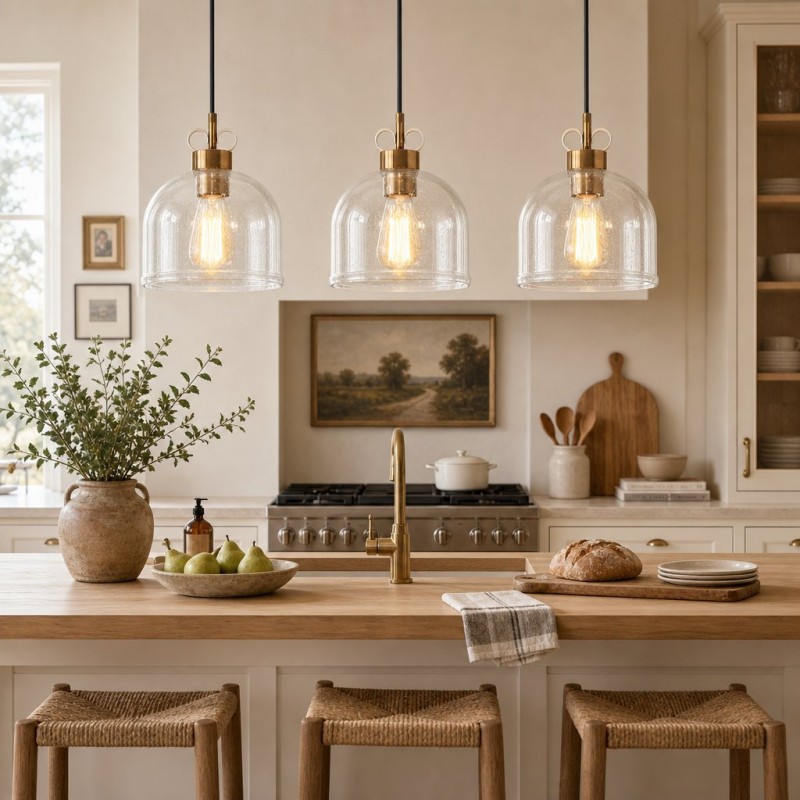 Kian Modern Seedy Glass Pendant Light