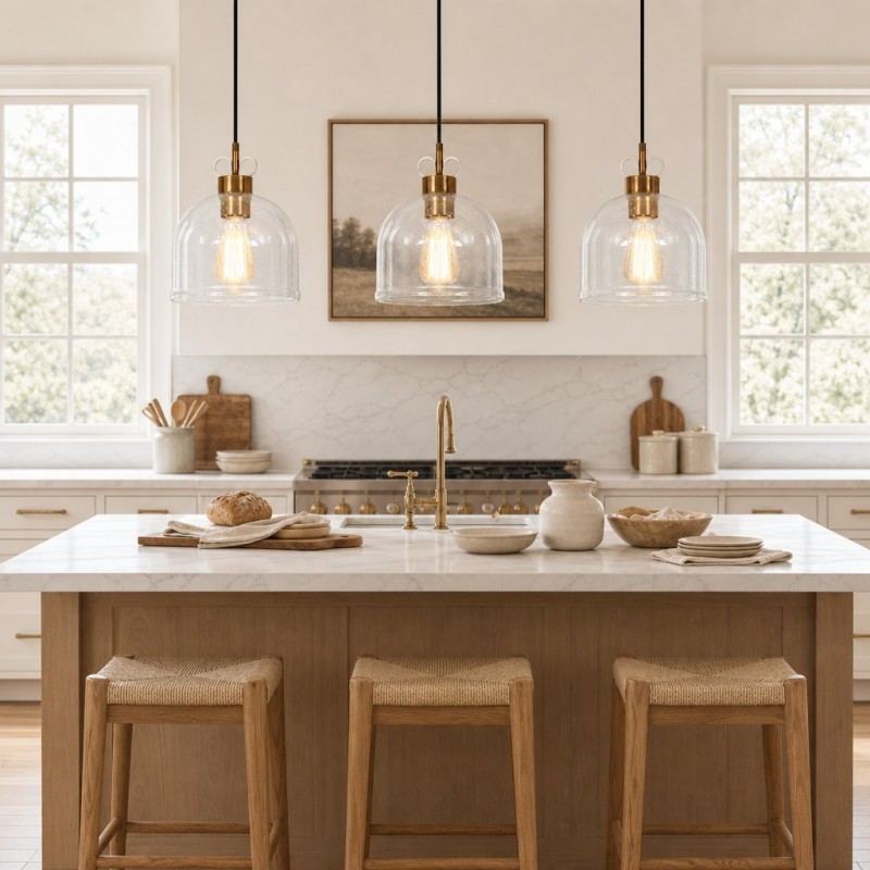 Kian Modern Seedy Glass Pendant Light