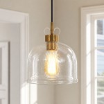 Mica Minimalist Brass Clear Glass Pendant Light