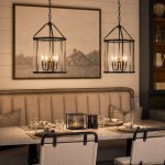 Merrick Metal Lantern Round Glass Chandelier