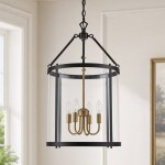 Merrick Metal Lantern Round Glass Chandelier