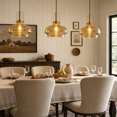 Mynorix Transparent Bowl Shaped Glass Pendant Light