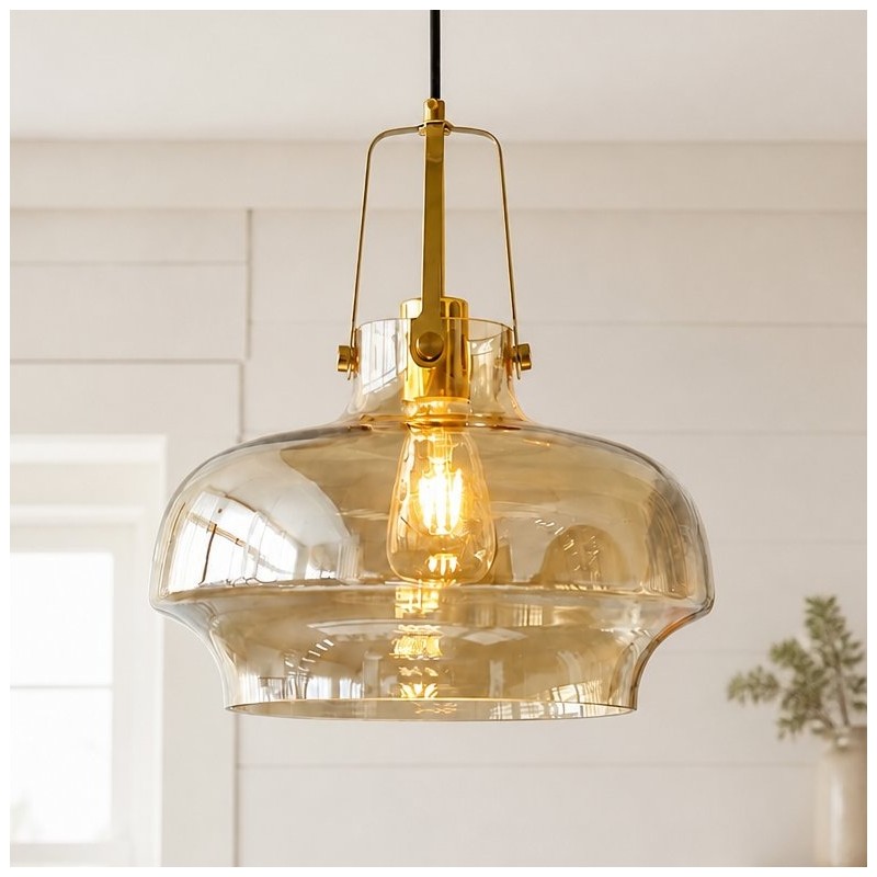 Mynorix Transparent Bowl Shaped Glass Pendant Light