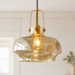 Vylith Brass Cognac Glass Single Hanging Lamp