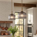 Hesper Farmhouse Ribbed Glass Pendant Light