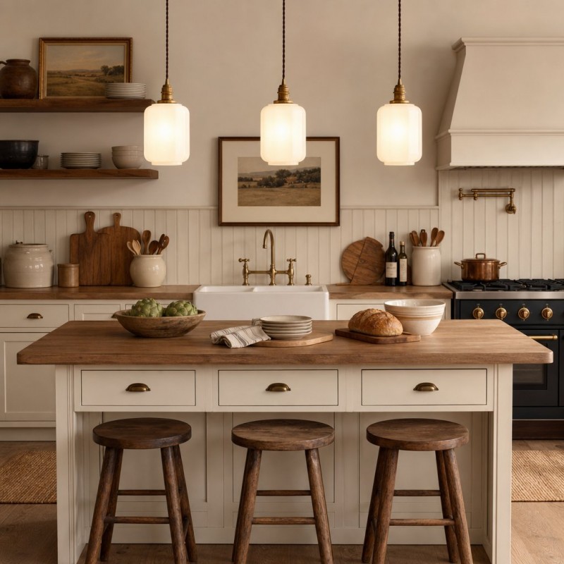 Balthazar Japanese Lantern White Glass Pendant Light