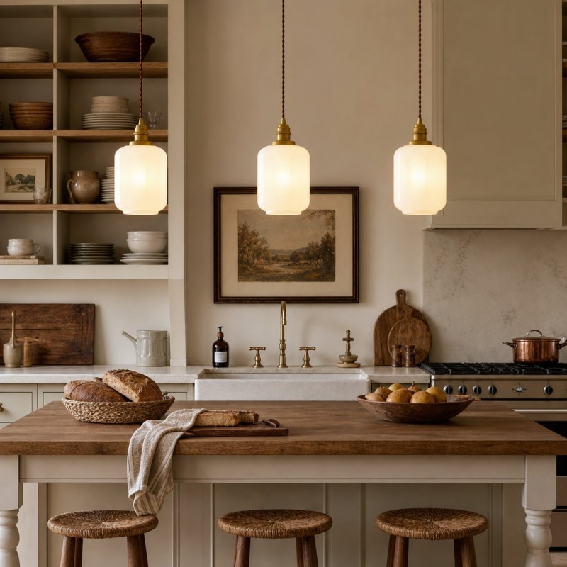Balthazar Japanese Lantern White Glass Pendant Light