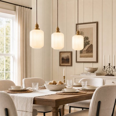 Balthazar Japanese Lantern White Glass Pendant Light