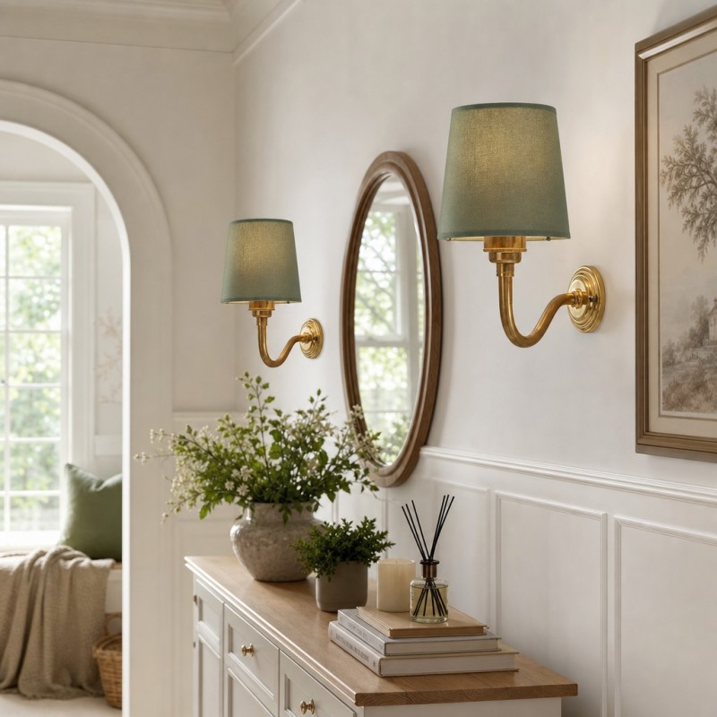 Nyxel Vintage Fabric Small Wall Sconce