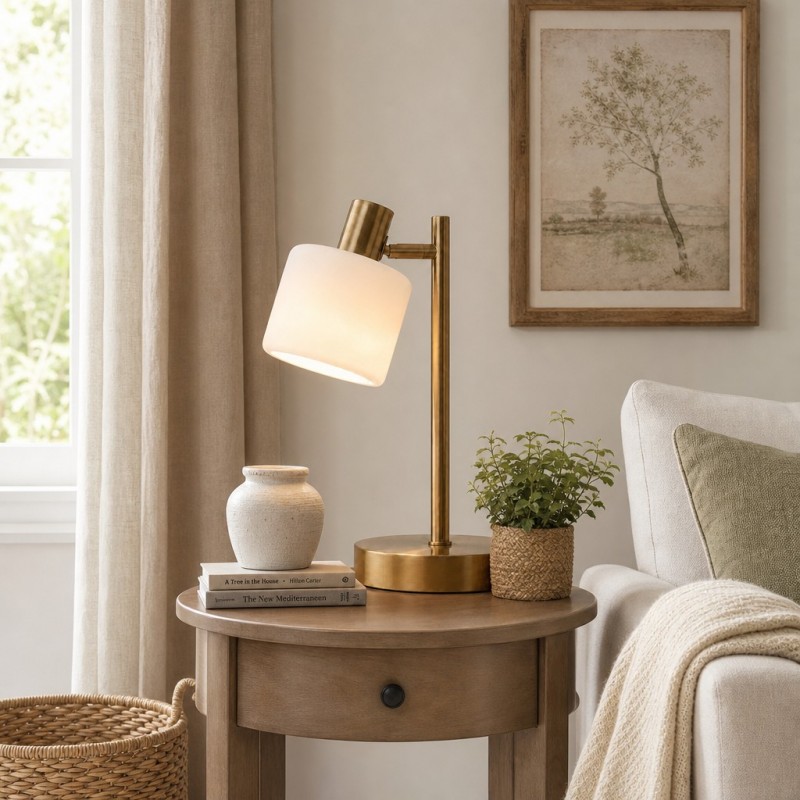 Aura Contemporary Adjustable Porcelain Table Lamp