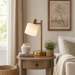 Aura Contemporary Adjustable Porcelain Table Lamp