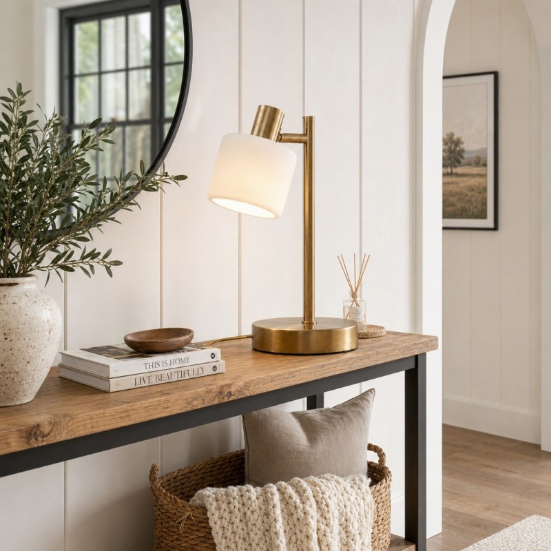 Aura Contemporary Adjustable Porcelain Table Lamp