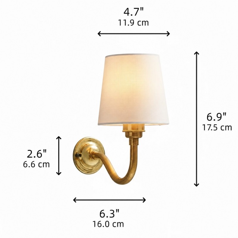 Nyxel Vintage Fabric Small Wall Sconce
