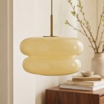 Hanahs Farmhouse Milk Glass Scalloped Shade Pendant Light
