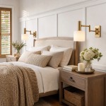 Aura Elegant Brass Swing Arm Porcelain Wall Sconce