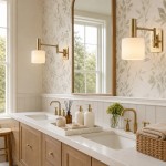 Aura Elegant Brass Swing Arm Porcelain Wall Sconce