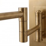 Aura Elegant Brass Swing Arm Porcelain Wall Sconce