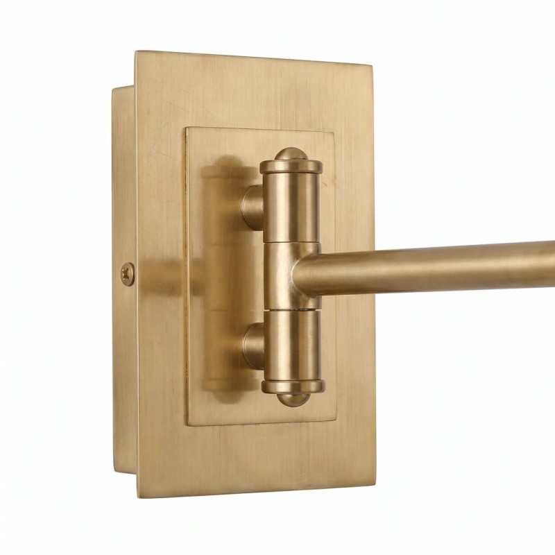 Aura Elegant Brass Swing Arm Porcelain Wall Sconce